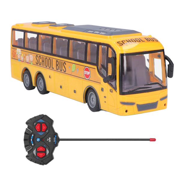 Fjernstyret Bus Børn Simuleret LED-lys RC Skolebus Elektronisk Køretøjslegetøj Fødselsdagsgave