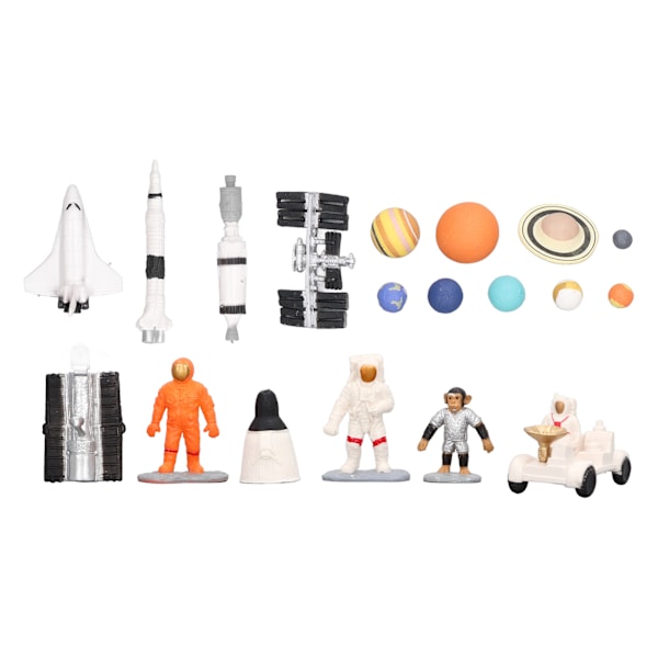 19st rymdmodellleksaker Rymdplan Satellit Lunar Rover Astronaut 9 Planeter Space Model Series Set för barn