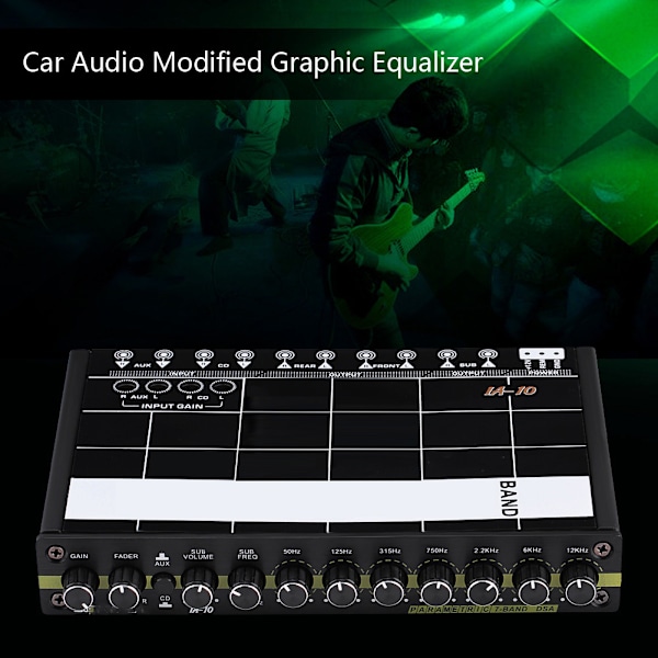 Bilstereo Modifisert Grafisk Equalizer EQ 7s Bilstereotuner med 3,5 mm Aux in & ratt