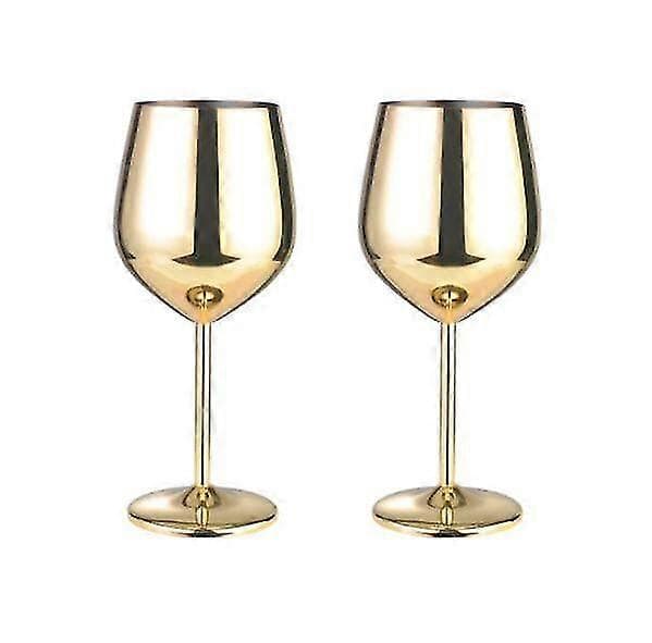 【LD】Vinglas med kopparfinish - Set om 2 STYLE1
