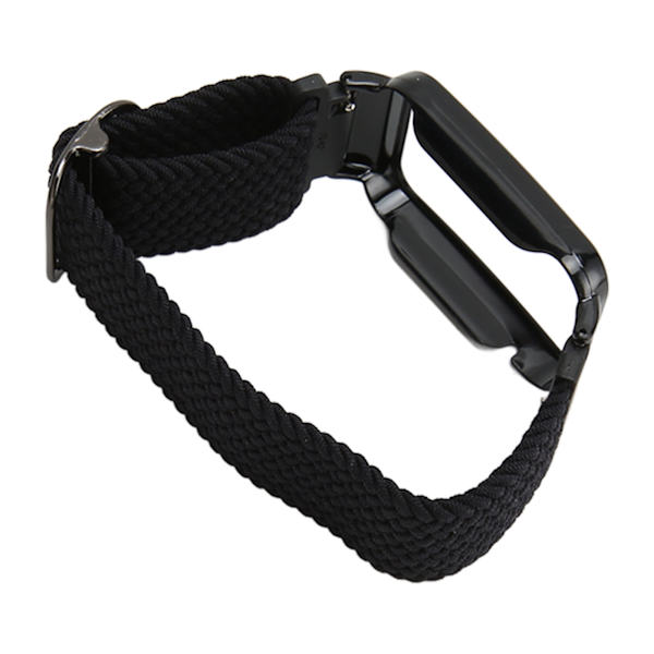 Braided Loop Strap for Mi Band 7 Pro Adjustable Elastic Nylon Loop Bracelet with Protective Frame Black Band Case