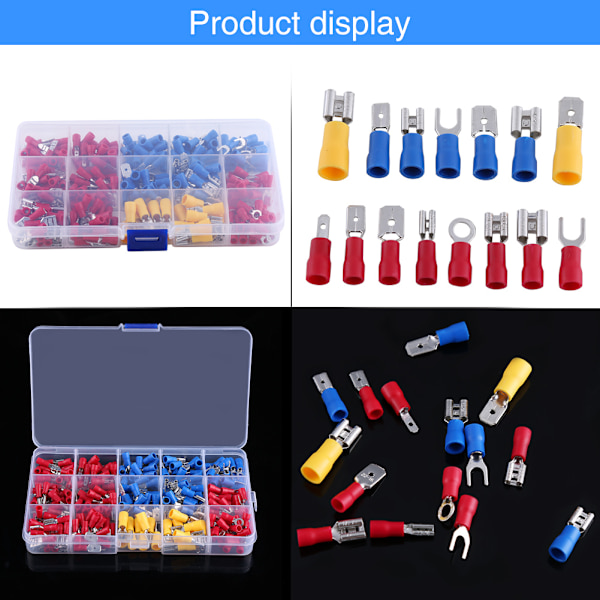 280 stk elektriske assorterede isolerede tråd Crimp terminaler Connector Case Kit Set