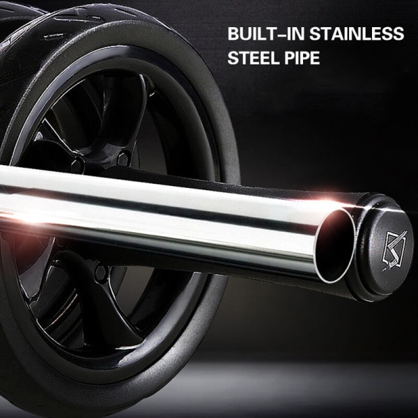 Tyst abdominal rullhjul med skyddande knäskydd Fitness AB-hjul bukträningsrulle, modell: svart