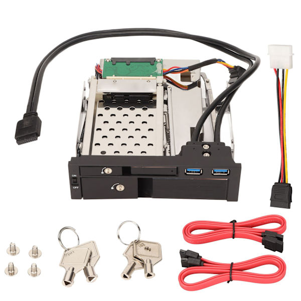 3,5 tum SATA intern hårddiskfack 2,5/3,5 tum Dual USB3,0 Upp till 6 Gbps Hot Swap-fack utan design SATA HDD-monteringsfäste