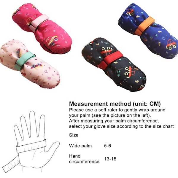 Julebarn Vanter Fleeceforet Vandtætte Anti-Slip Handsker Vintervarme Skihandsker Gaver til Drenge Piger i Alderen 2-4