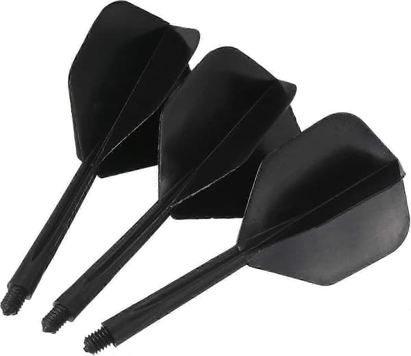 Integrerat dartskaft och dartvindar, 6-pack hållbart plastdartvindset, svart