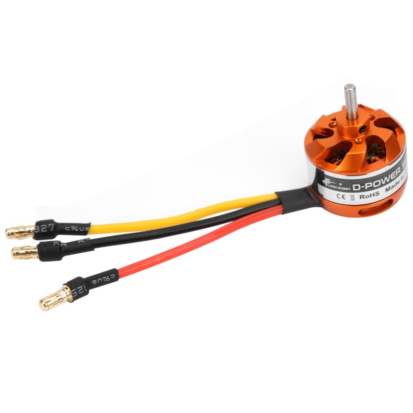 Borstlös motor D2822 med adapter, ersättning för RC-motor för RC-fastvingat flygplan (2600KV)