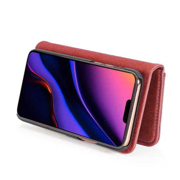 DG.MING Kompatibel med iPhone 11 Pro Max Split Læder Pung Etui - Rød Röd red