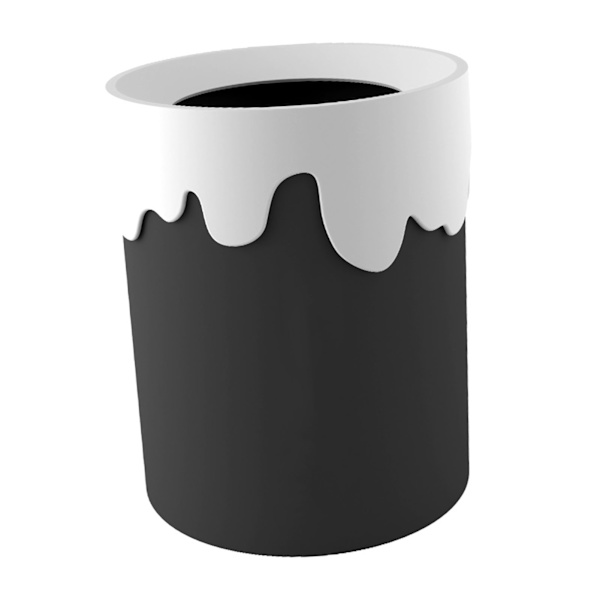Soptunna Desktop förvaringskorg Mini Cover Papperskorgen Hem trasig resistent avfallstunna Vit