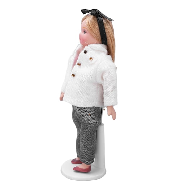Miniatyrporcelæn Mennesker Bevægelige lemmer Naturtro miniaturedukke i keramik til dukkehus i skala 1/12