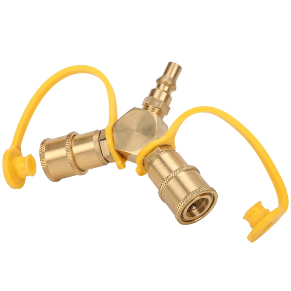 2 Vejs 1/4in RV Propan NPT Quick Connect Y Splitter Adapter til propanslange tilslutningssæt