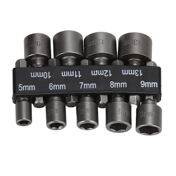 9 stk Socket Bits 1/4in Hex Skaft Krom Vanadium Stål Skruetrækker Sokkel med Opbevaringsholder