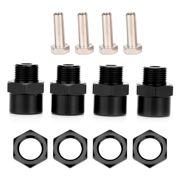 RC-auto 12 mm - 17 mm pyörän kuusiokolosovittimen lisävarusteet Sakura D4 HSP 94123 1/10 autolle - Musta