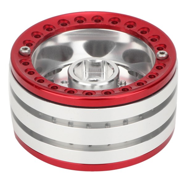 4 stk 1,9 tommer beadlock fælge i aluminium til SCX10 1/10 RC crawler (sølv rød)