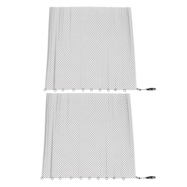Öppen spis Mesh skärmgardin 2 breda paneler Hängande ersättningsskärmar för hem vedeldad eldstad svart 24x20in