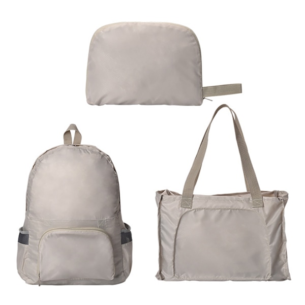 Packbar ryggsäck Polyesterfiber Vikbar Vattentät Lätt multifunktionell Vandringsdagssäck för campingresor Khaki