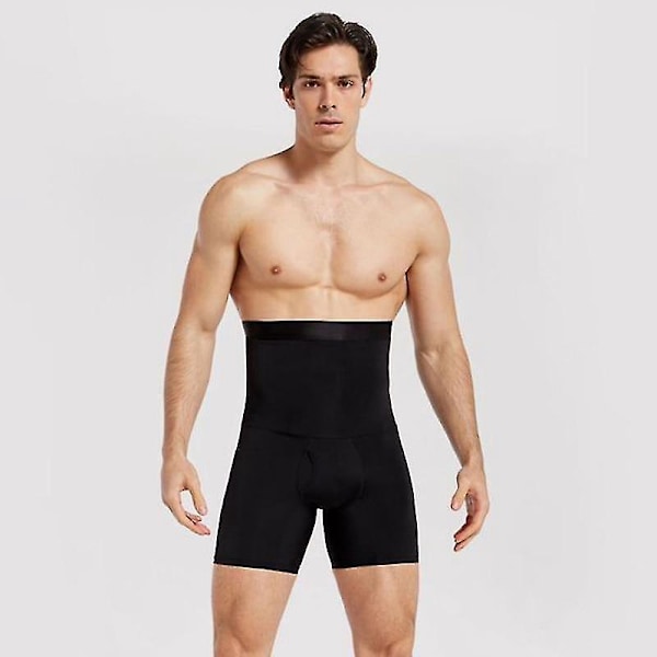 Hög midja magekontroll kalsonger shapewear för män, svart, storlek M