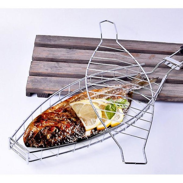 Grill Fisk-form grillkorg Nät för fisk, rostfritt stål grill