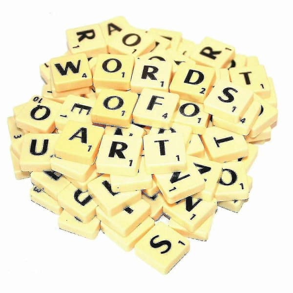 A-z Plastik Scrabble Brikker med Alfabeter og Score Tal