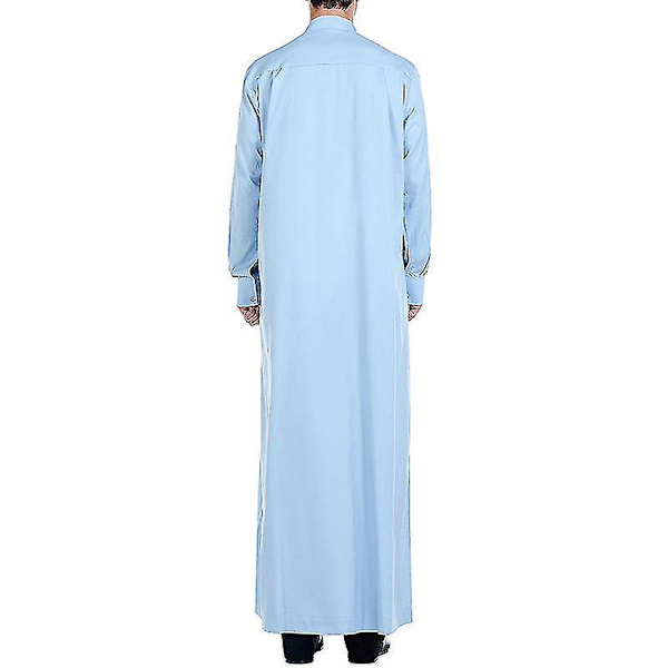 Himmelsblå herrkläder islamisk lång kappa Thobe Kaftan klänning