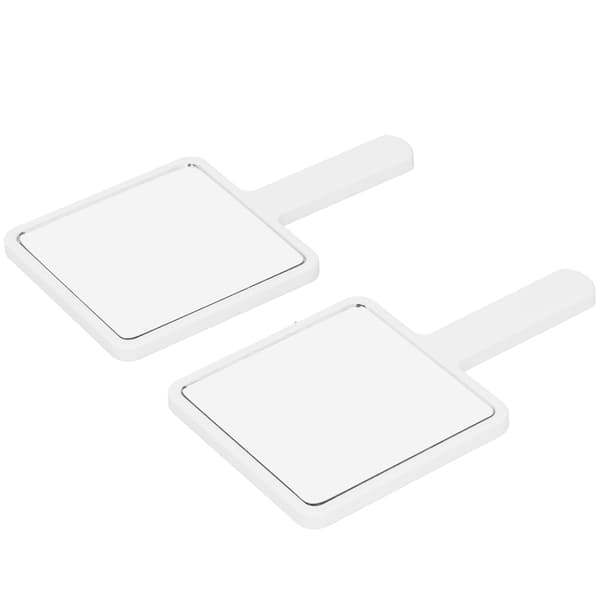 2st Handheld Makeup Mirror Portable Square Makeup Mirror Compact Beauty Cosmetic Tool White