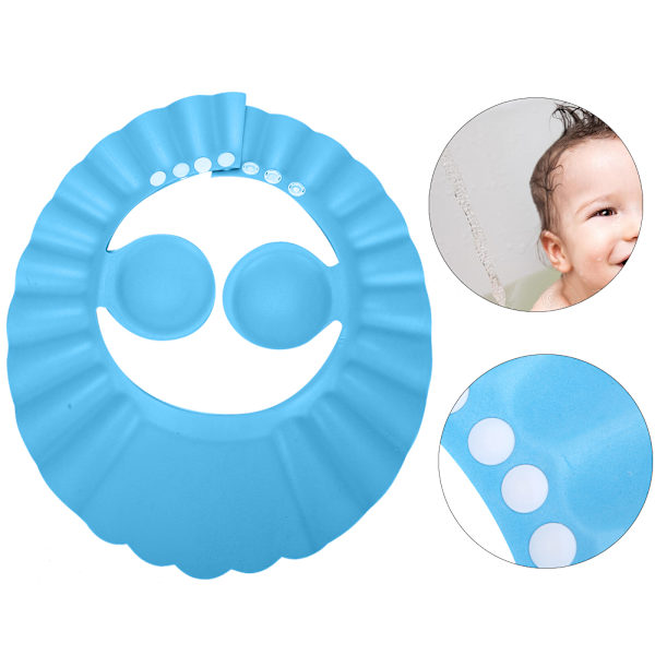 Baby Shower Shampoo Hat Silikon Hiukset Auringonsuojaus Kilpi Korvasuojat Hattu Lapselle Sininen