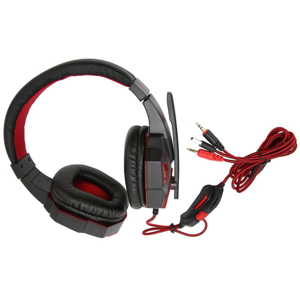 Spelheadset Luminous Justerbar Volym 3.5mm Spelheadset med Mikrofon för PC Svart Röd