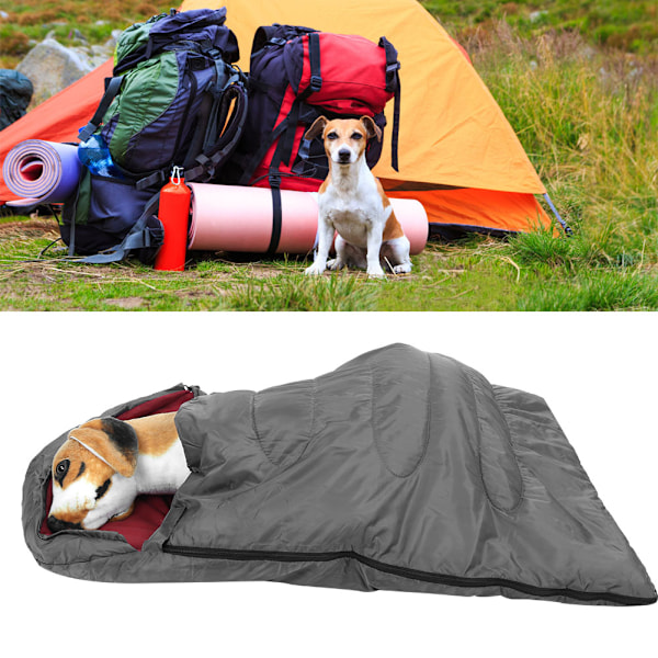 Polyester Vinrød Vandafvisende Slidstærk Camping Sovepose til Husdyr Udendørs Varme Hundesengetøj Camping Sovepose til kæledyr