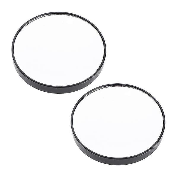 Makeupspejl, 10x forstørrelsesglas, vægsug, små spejle til kosmetik, 2 dele - sort, 7,5 cm Black