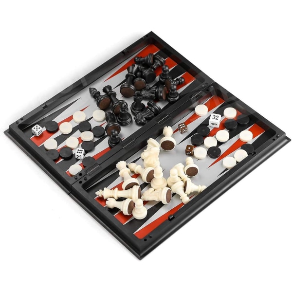 3-in-1 Magneettinen shakkipeli Opetuspeli lapsille Matkailupeli
