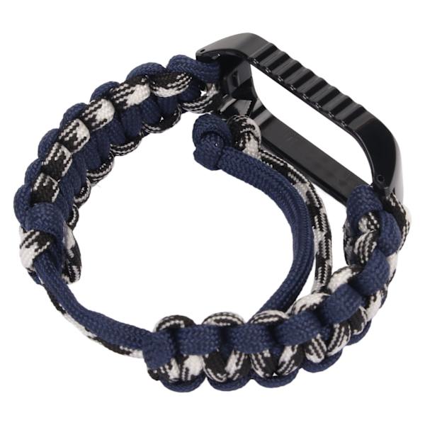 Paracord Watch Band Watch Protector Fodral 2 i 1 Kompatibel för Redmi Band 2 Smartwatch Marinblå
