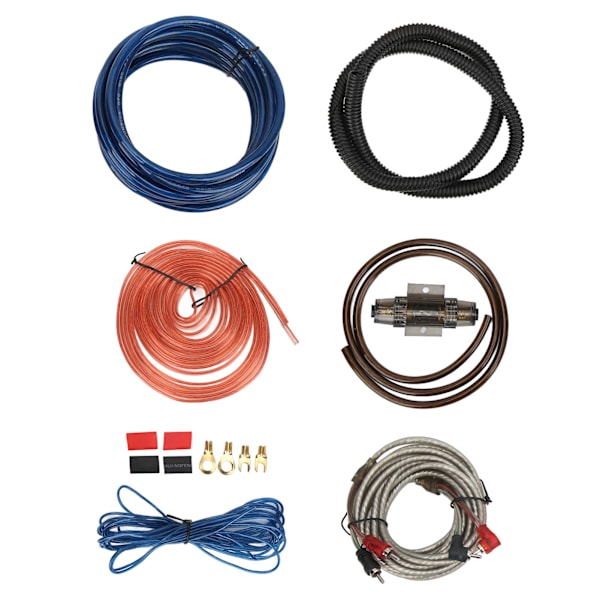 Installasjonssett for bilforsterker 6GA Subwoofer Kabel Audio Wire Protector Universal