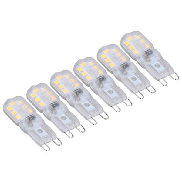 G9 Glødepære Dæmpbar Øjenbeskyttelse Energibesparende 14 LED 3W Glødepære til Lysekrone Bordlampe 6 stk Naturligt Lys 110V