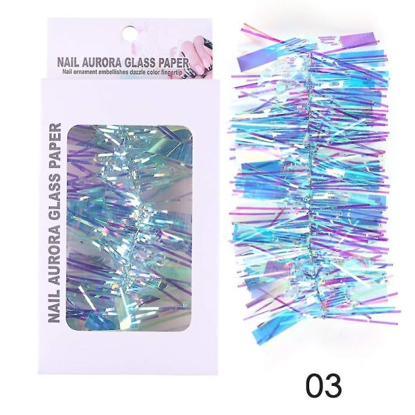 4 lådor holografiskt glas spikpapper klistermärke Gradient Aurora överföringsfolier Shinning spegel wraps holografisk nail art