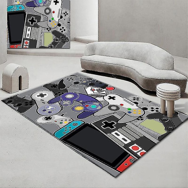 Gaming Controller Gulvtæppe - Skridsikker Indendørs/Udendørs Tæppe 80x120cm - Multifarvet Stil 04