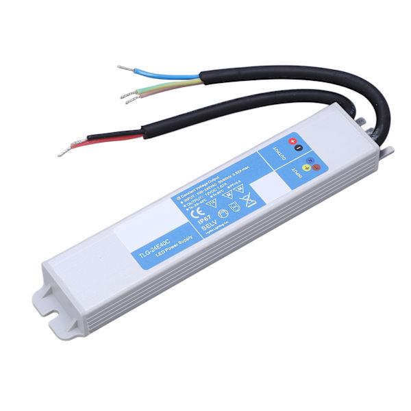 LED-drivrutin IP67 Vattentät LED-strömförsörjningstransformatoradapter för LED-ljus extern ingång 100‑240VAC DC24V 40W