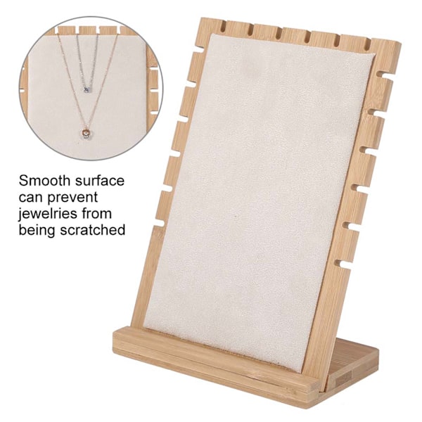 Tre Halskjede Armbånd Henger Smykker Organizer Display Holder Stativ Stativ (Beige)