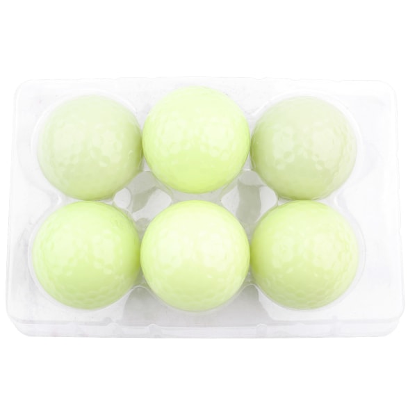 6 stk. nattgolfballer lysende fluorescerende golfballer langvarig lysende i mørket