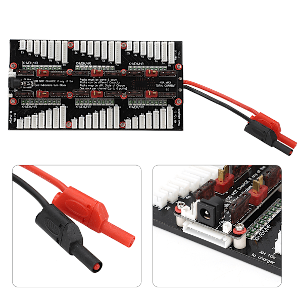 40A PL8 PL6 MPA Laderbrett for 2S 3S 4S 5S 6S 7S 8S Batterier Lader svart