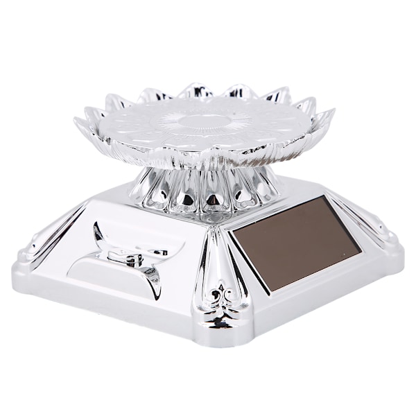 Solar Showcase 360 ​​roterende skiveplate Klokker Telefon Smykker Ring Display Stativ (sølv)
