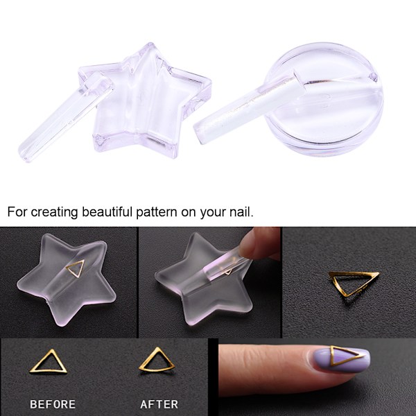 2 stk Professionel Præget Form Negleværktøj Metalramme Bøjning Nail Art Udstyr