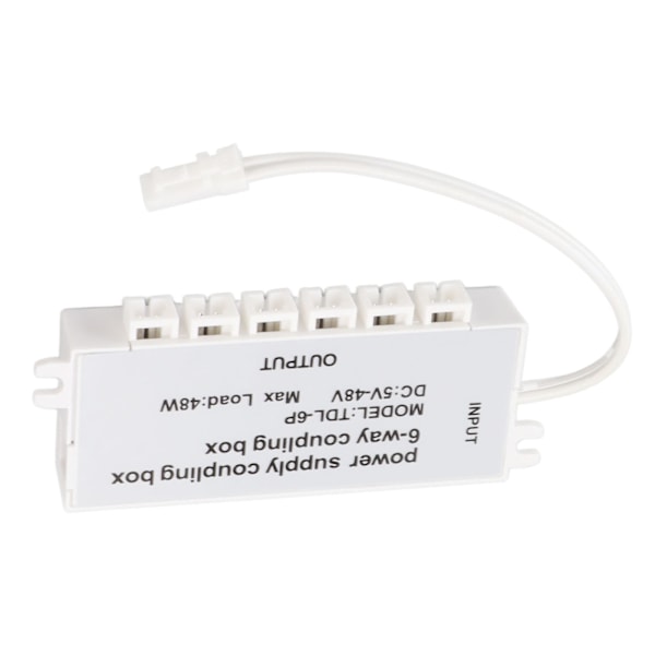 6-vejs strømforsyning Koblingsboks Elektrisk netledning Tilslutningsboks DC Power Splitter til LED-lys