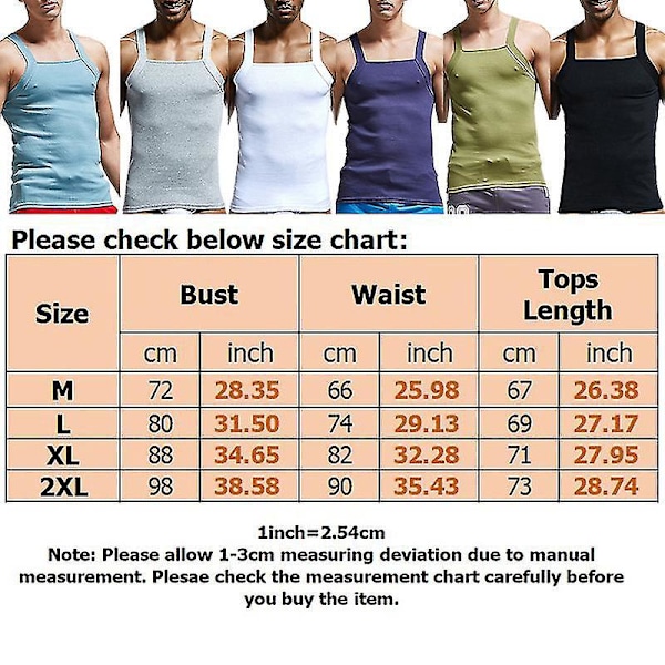 Lyseblå Herre Bomuld Ribbet Tanktop Ærmeløs T-shirt