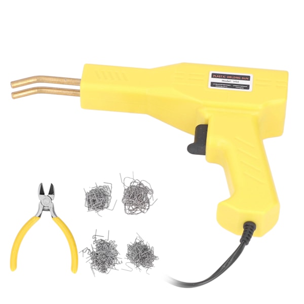 50W Varm Häftpistol Svetsare Garage Verktyg Bilstötfångare Reparationskit Svetsning Reparationsmaskin Gul UK-kontakt 220V