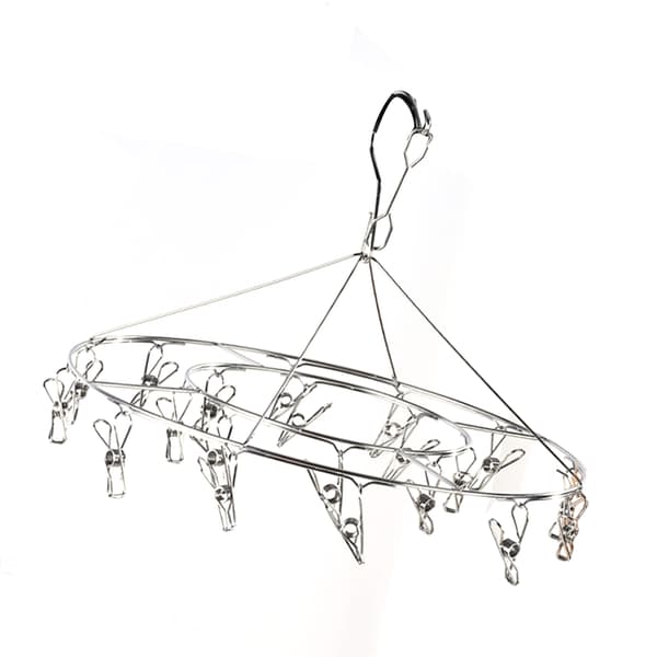 Clothes Drying Hanger Stainless Steel Multi Clip Laundry Drying Rack Dropping Hanger for Underwear Socks Hat No Loop Round