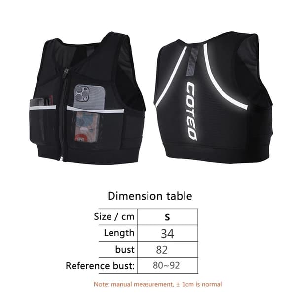 Hydration løpevest Reflekterende sykkel løping Maraton - Small Svart black