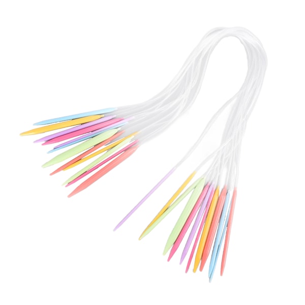 12 st Rundstickor 12 Storlekar 3,5 mm till 12 mm Lättanvänd Stickset för Tröjor med Flerfärgat Plaströr