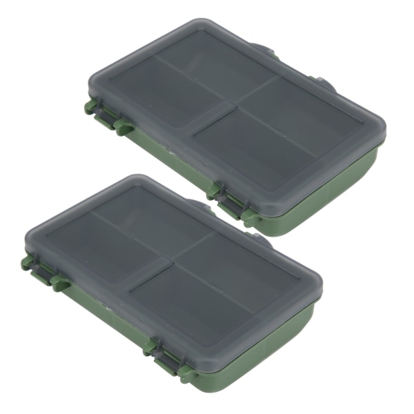 2 stk Fiskekrok Agn Gadget Box Mini PP Oppbevaringsboks Etui for fiskeutstyr Tilbehør 4 rom