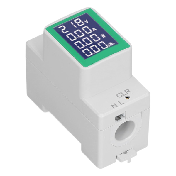 DIN Rail Meter Digital Voltmeter Amperemeter Effekt Energi Monitor Multimeter Tester AC50‑300V 100A