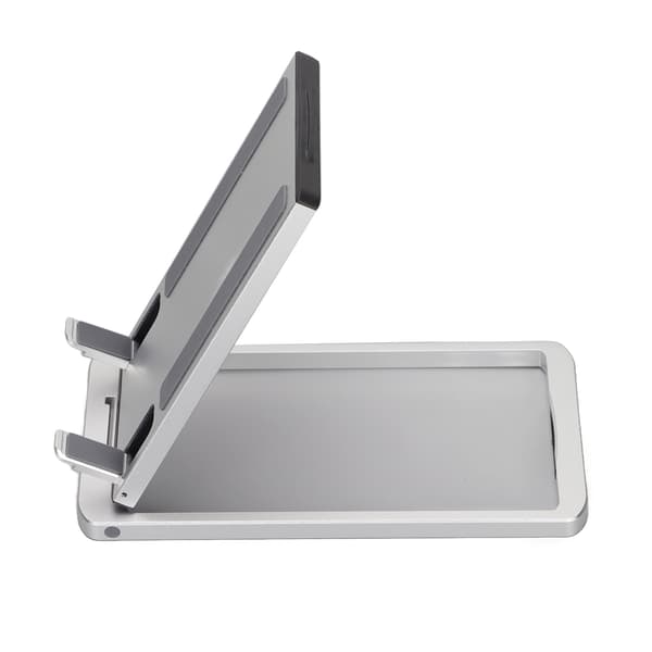 Justerbart Mobiltelefonställ Vikbart Aluminiumlegering Surfplatta Dator Telefonhållare Silver